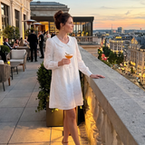 Eloney | Button Front Collar Knee Length Dress