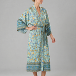Fiossa | Floral Satin Wrap Lounge Robe
