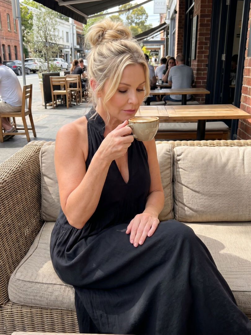 Elibelle | Halter Neck Relaxed Flowing Silhouette Midi Dress