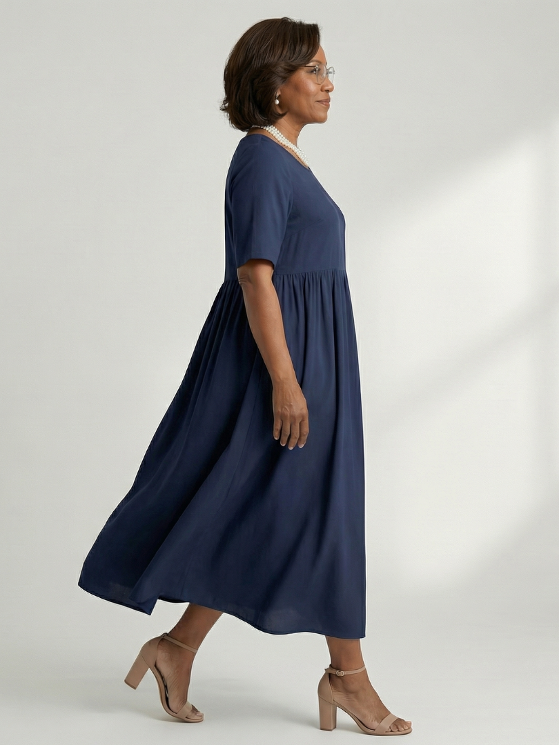 Verdra | Simple Gather Midi Dress