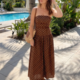 Romisette | Strapless Polka Dot Pattern Midi Dress