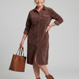 Kalney | Long Sleeve Patch Pockets Midi Dress