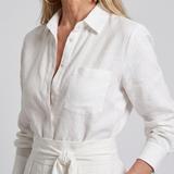 Marenney | Long Sleeve Button Front Wide Leg Jumpsuit