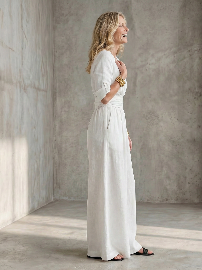 Wrennamae | Cross Front Wide Leg Jumpsuit
