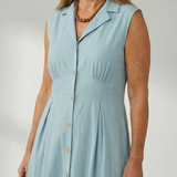 Tesbeth | Stack Button Midi Dress