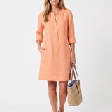 Haletta | Button Front Sleeve Knee Length Dress