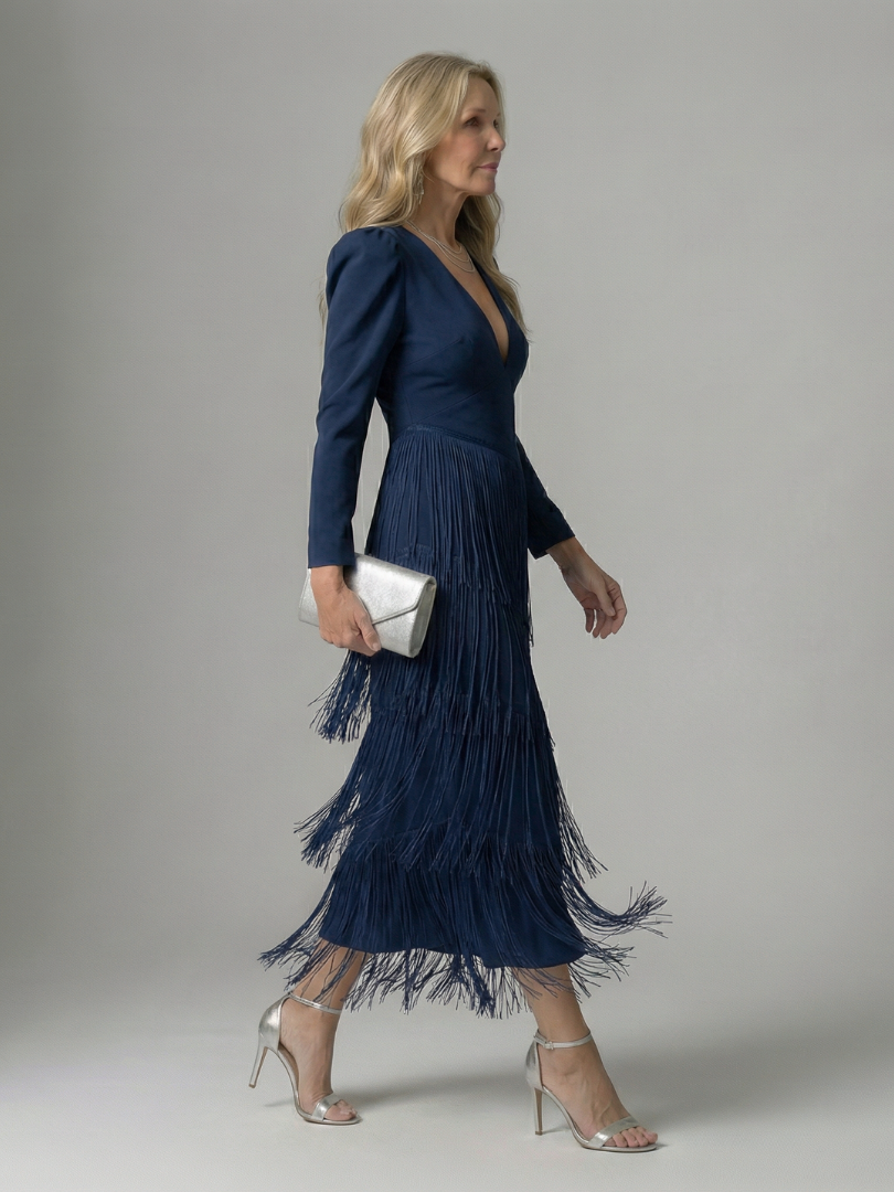 Corrose | Fringe Layer Midi Dress