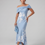 Sabwynne | Off Shoulder Draped Neckline Midi Dress