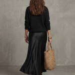 Lunwyn | Bias Fall Satin Skirt Knit Layer Set