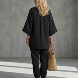 Perrina | V Neck Tunic Gathered Trouser Set