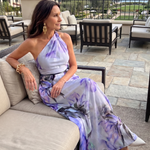 Isassa | Soft Halter Flowing Skirt Maxi Dress
