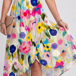 Daldra | Flutter Sleeve Gathered Waist Floral Print Midi Dress