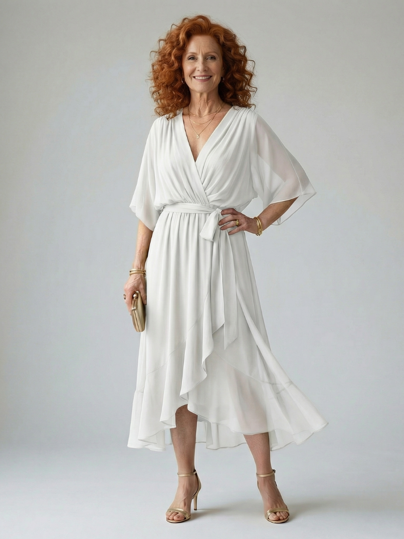 Selrina | Light Drape Midi Dress