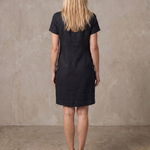 Callabelle | Zip Neck Pocket Detail Knee Length Dress