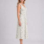 Dalrose | Sleeveless Floral V Neck Midi Dress