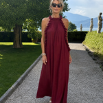 Giania | Sleeveless Ruffle Neck Maxi Dress