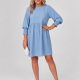 Gretawyn | Long Sleeve Smocked Cuffs Mini Dress