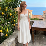 Kalwynne | Spaghetti Strap Ruched Bodice Midi Dress