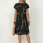 Noralia | Short Sleeve Abstract Print Knee Length Dress