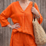 Penwynne | Loose Tunic Top Wide Leg Pant Set