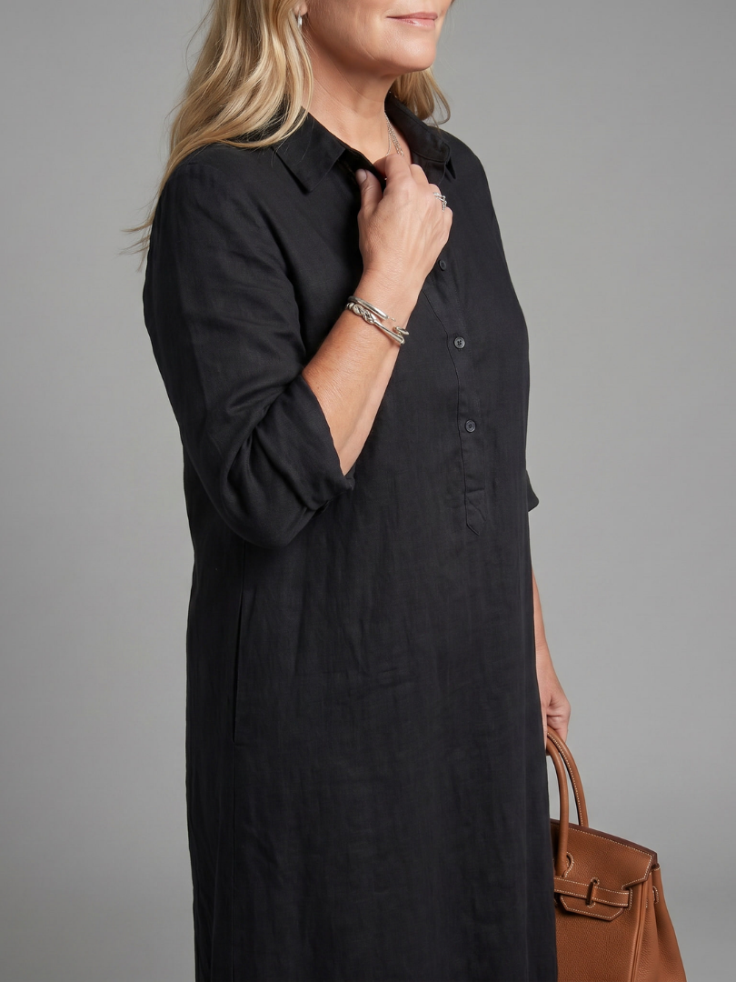 Lorra | Long Sleeve Relaxed Silhouette Maxi Dress