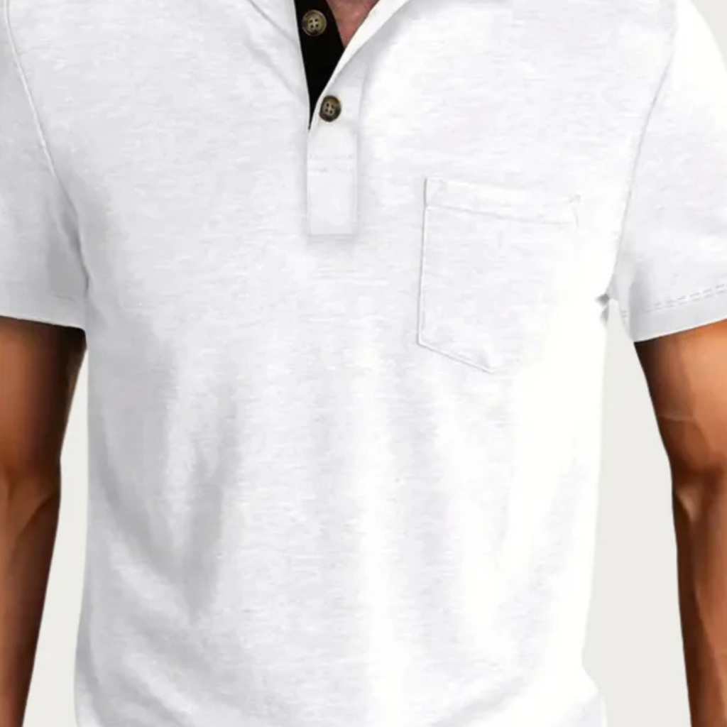 Joey | Men Contrast Collar Short Sleeve Polo Shirt with Pocket