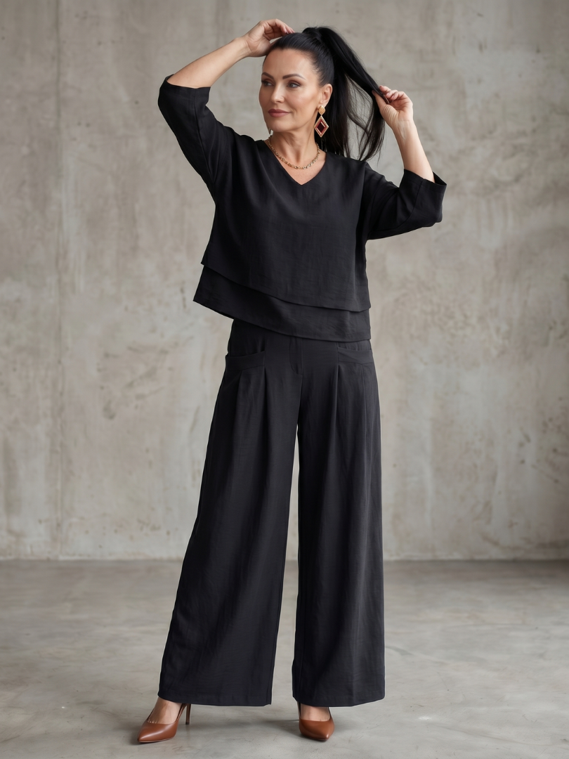 Callia | Layered Top Wide Leg Set