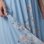 Laemarie | Sleeveless V Neck Soft Floral Hem Midi Dress
