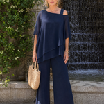 Taliadra | Layered Asymmetrical Two Piece Pant Set