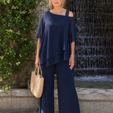 Taliadra | Layered Asymmetrical Two Piece Pant Set