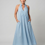 Elibelle | Halter Neck Relaxed Flowing Silhouette Midi Dress