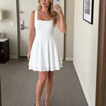 Tamsinlyn | Sleeveless Square Neck Flared Skirt Mini Dress