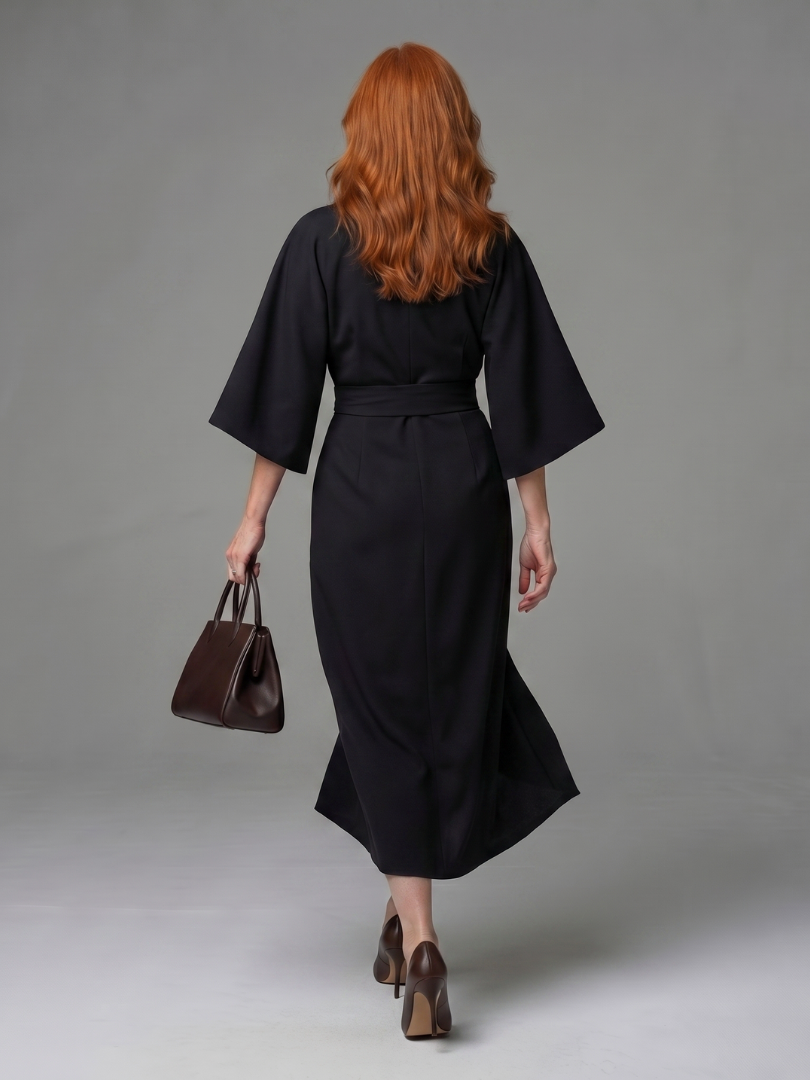 Dorsette | Sculpted Waist Panel Midi Dress