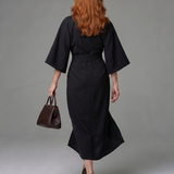 Dorsette | Sculpted Waist Panel Midi Dress