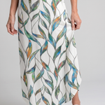 Tesmarie | Sleeveless Tropical Leaf Print Midi Dress