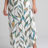 Tesmarie | Sleeveless Tropical Leaf Print Midi Dress
