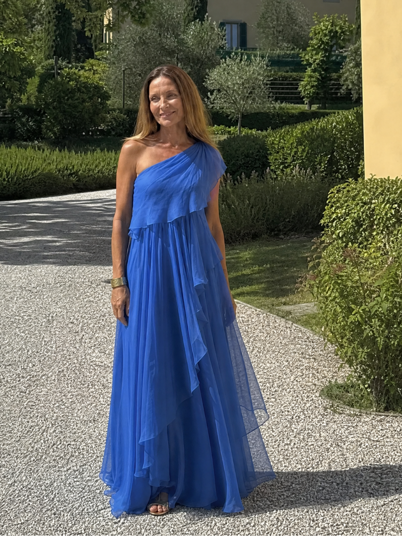 Vidalette | One Shoulder Ruffle Maxi Dress