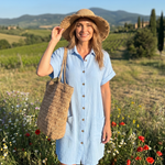 Briavia | Short Sleeve Front Pockets Knee Length Dress