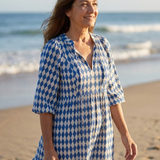 Deldra | Diamond Print Tiered Midi Dress