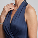 Mirwyn | Halter Neck Wrap Asymmetric Hem Midi Dress