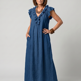 Temrose | Sleeveless Ruffle Trim Midi Dress
