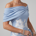 Sabwynne | Off Shoulder Draped Neckline Midi Dress