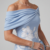 Sabwynne | Off Shoulder Draped Neckline Midi Dress