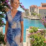 Serwynne | Floral Print Short Sleeve V Neck Midi Dress