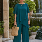 Surisette | Layered Chiffon Two Piece Pant Set