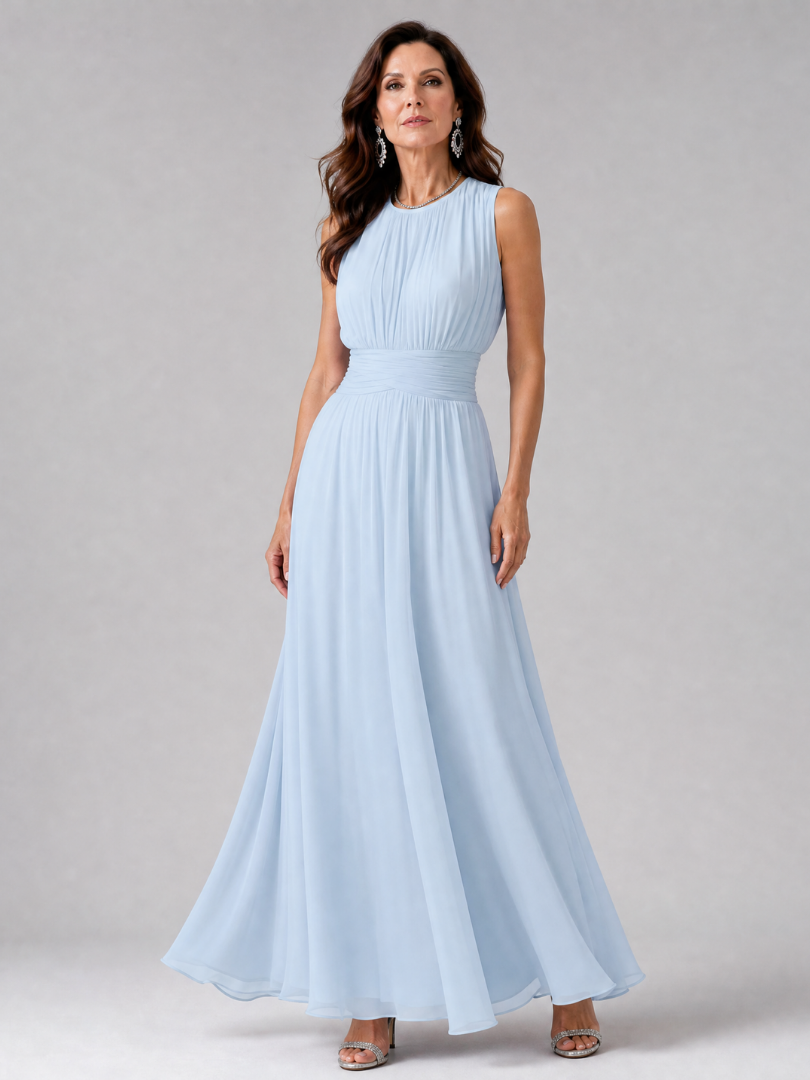 Hiladra | Sleeveless Gathered Waist Midi Dress