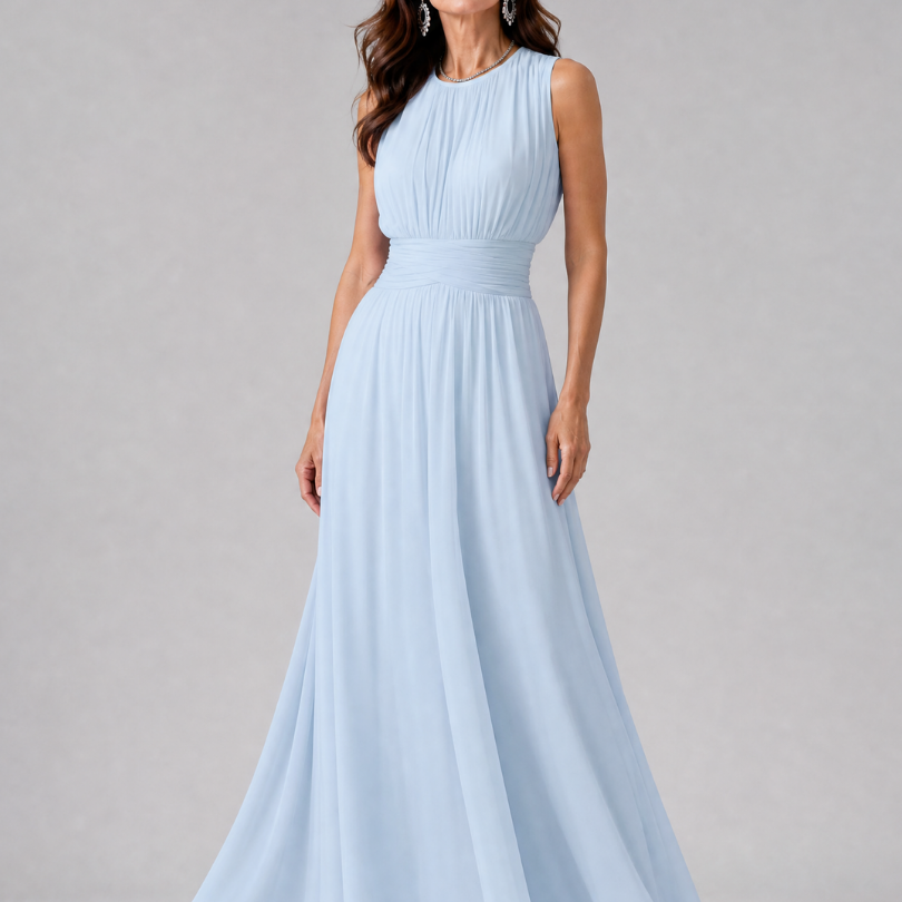 Hiladra | Sleeveless Gathered Waist Midi Dress