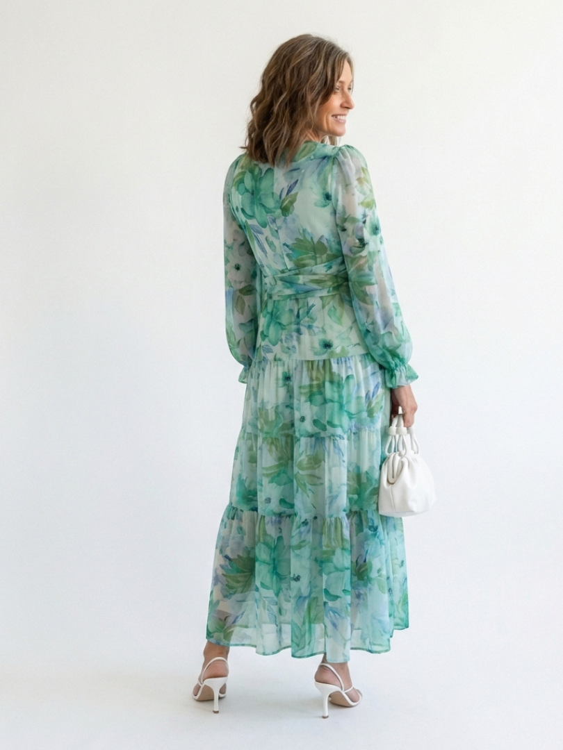 Elirose | Long Sleeve Floral Maxi Dress