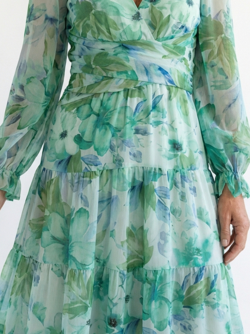 Elirose | Long Sleeve Floral Maxi Dress