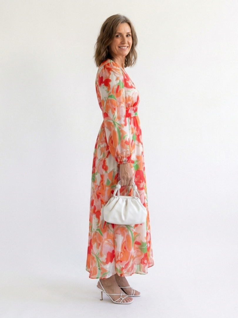 Elirose | Long Sleeve Floral Maxi Dress
